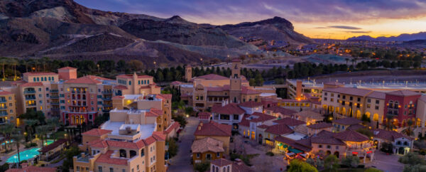 Lake Las Vegas at dusk sunset