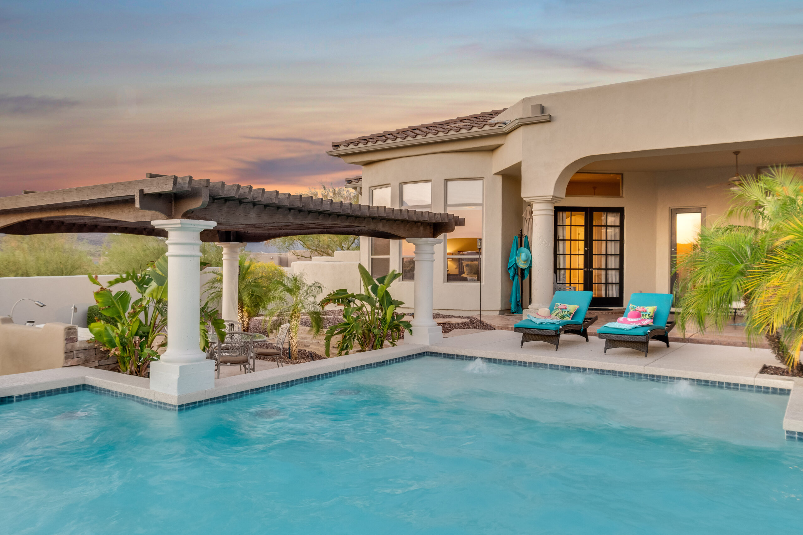 myth busting: Backyard pool at a desert home is a great way to cool offer during hot summer las vegas weather