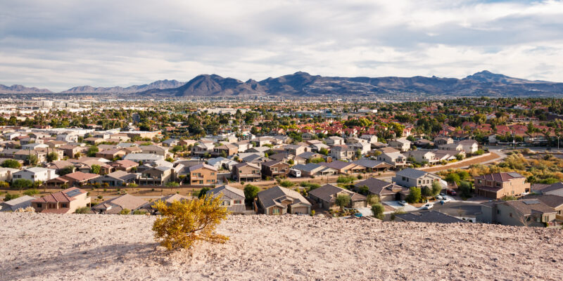 Vantage point of a foothills neighborhood in Henderson, Nevada