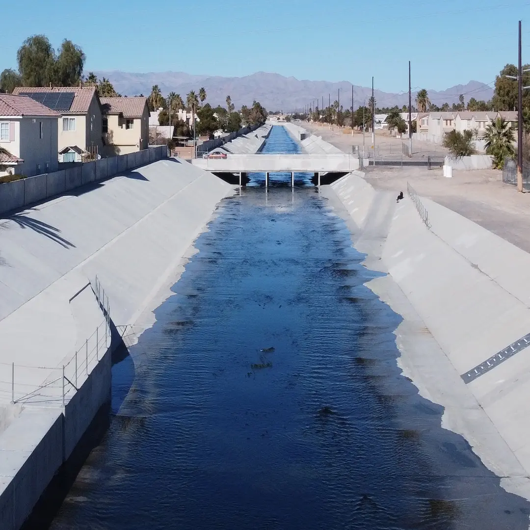 Water in flood channel in Las Vegas