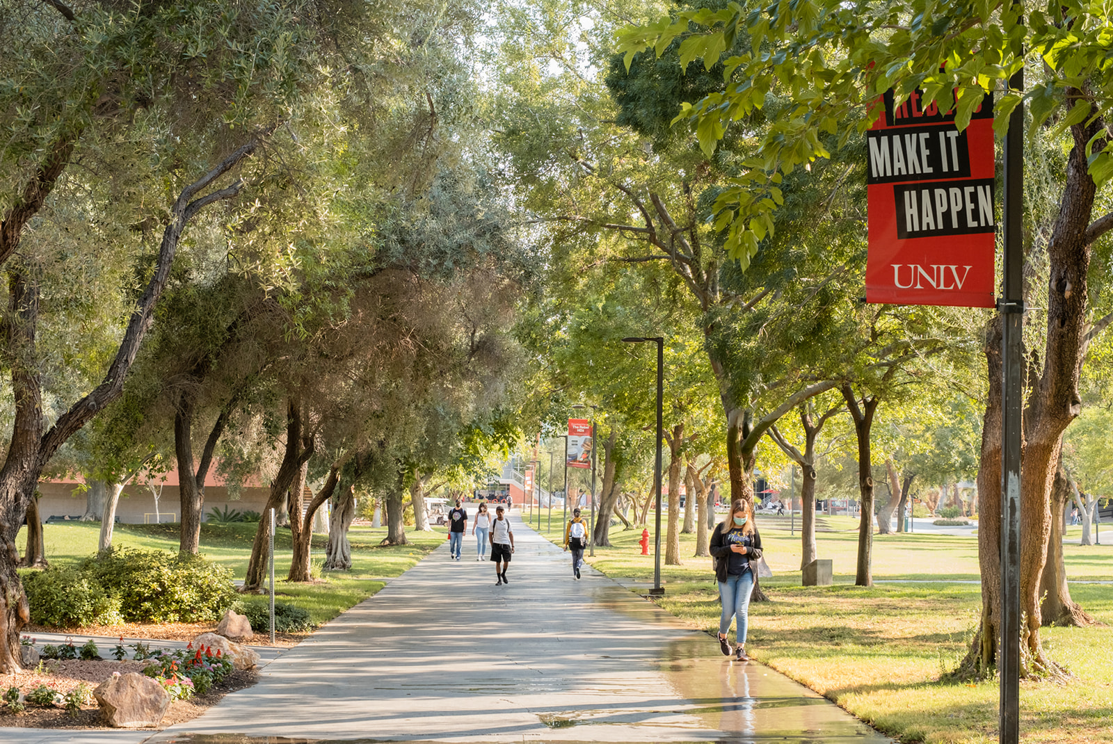 A walkway on the UNLV campus in Las Vegas Nevada