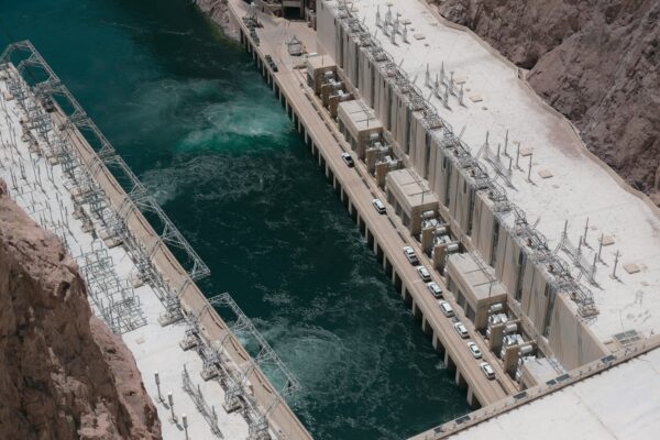 Looking down on Hoover Dam near Boulder City, Nevada